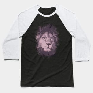 Save the LIONS Abstract Purple Surreal Lion Head Portrait for Animal Lovers Baseball T-Shirt